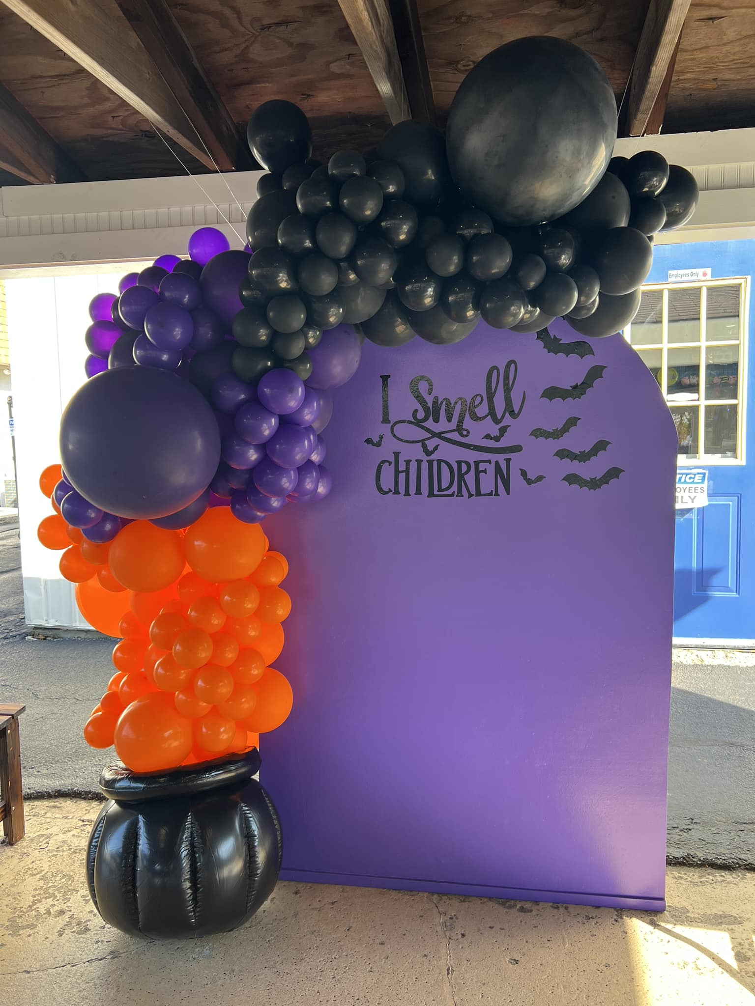 hocus pocus party balloon backdrop and arch wall