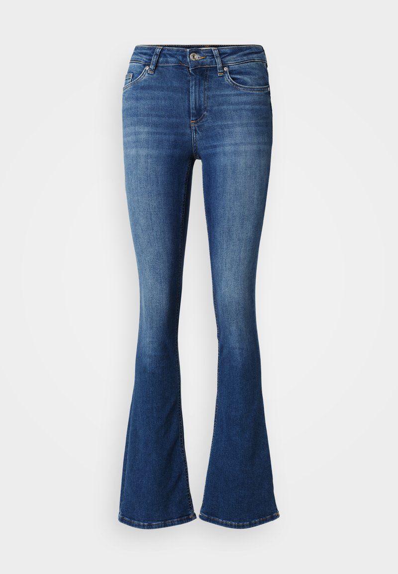 Jeans svasati in denim blu.