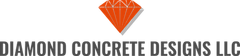 The logo for diamond concrete designs llc shows an orange diamond.