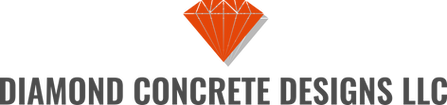 The logo for diamond concrete designs llc shows an orange diamond.