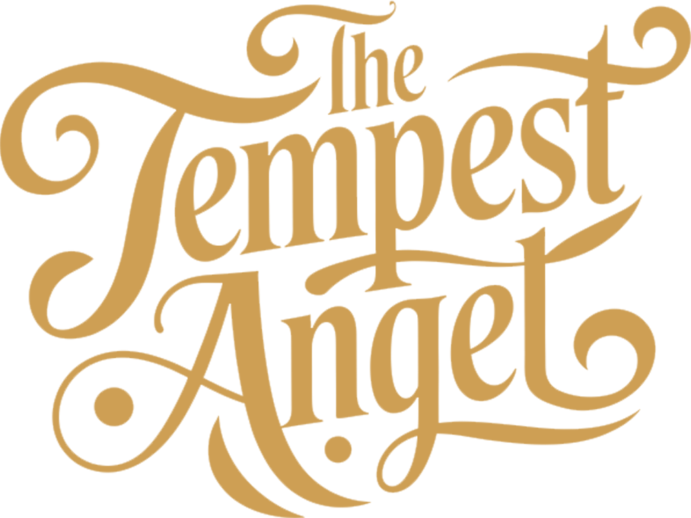 Gold script logo reading “The Tempest Angel” on a white background