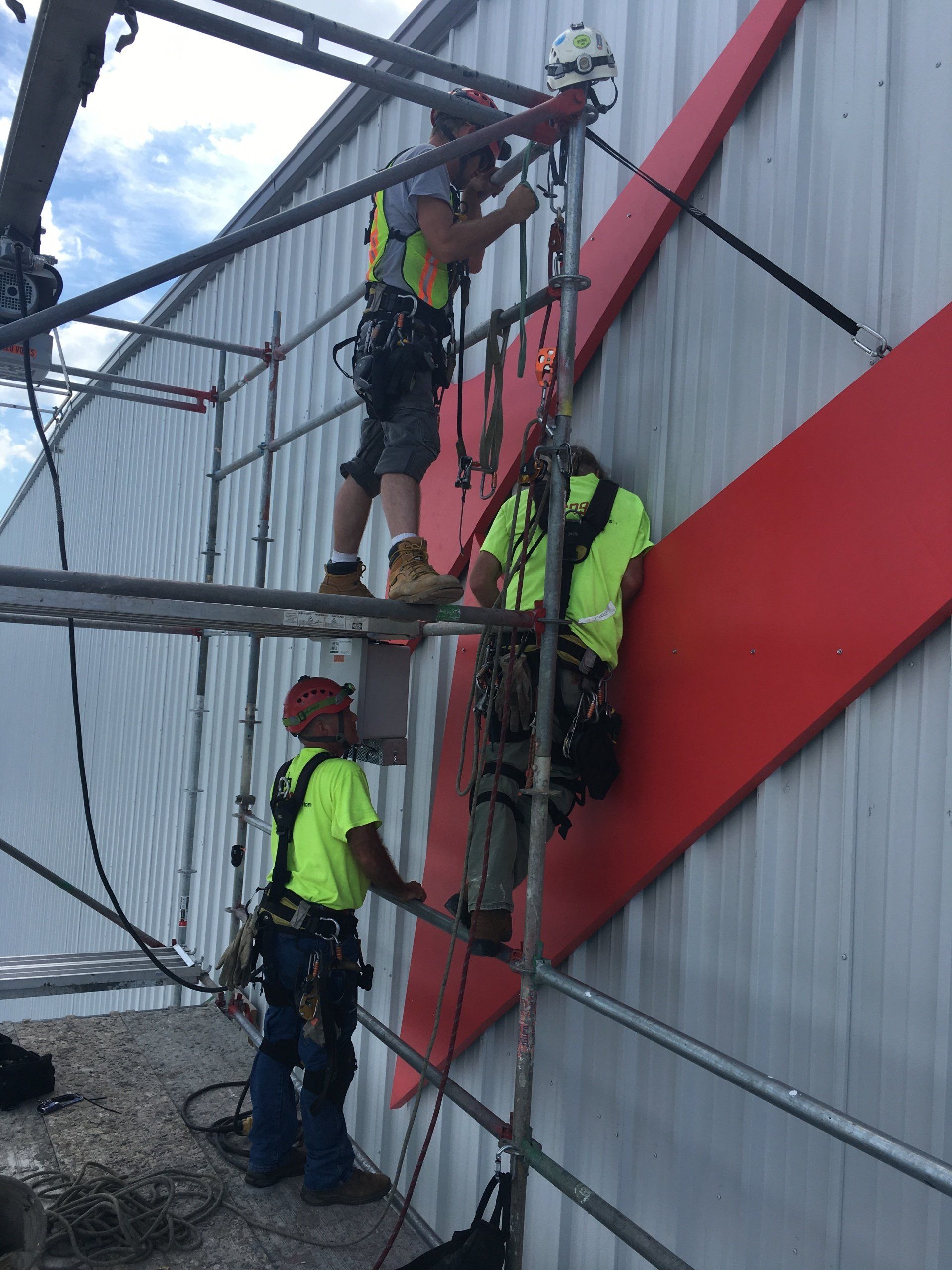 Teamwork — Three Men on the scaffolding in Franklin, TN