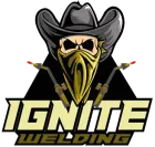 Logo: Cowboy skull with welding torches, 