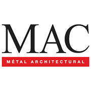 Un logo noir et rouge pour Mac Metal Architectural