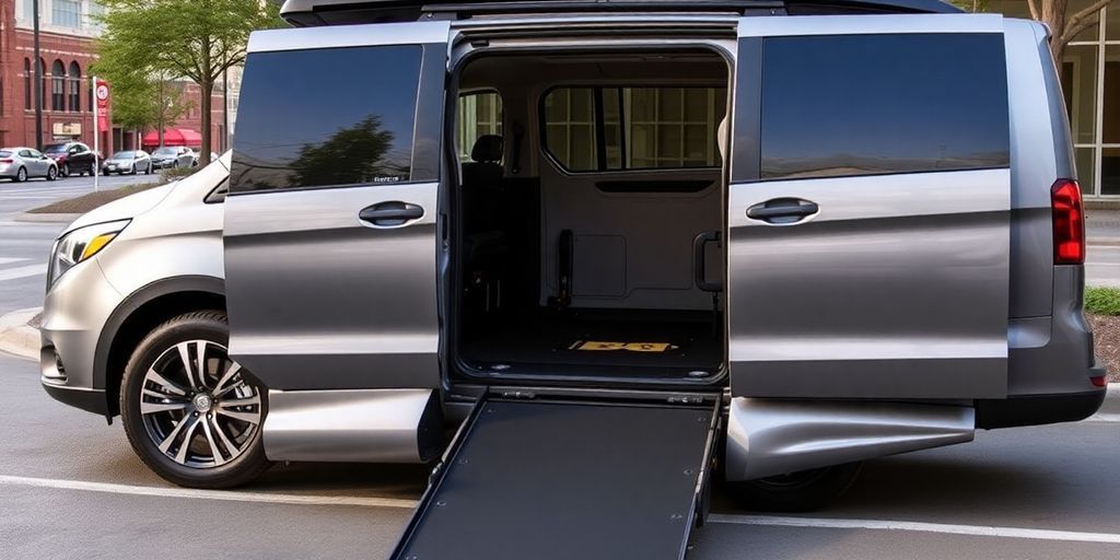 Adaptive vehicle with ramp in urban environment.