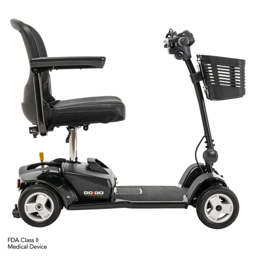 A black mobility scooter with a basket on the front is a fda class ii medical device.