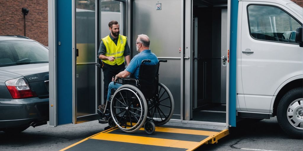 Professional team installing wheelchair lift in Chattanooga home