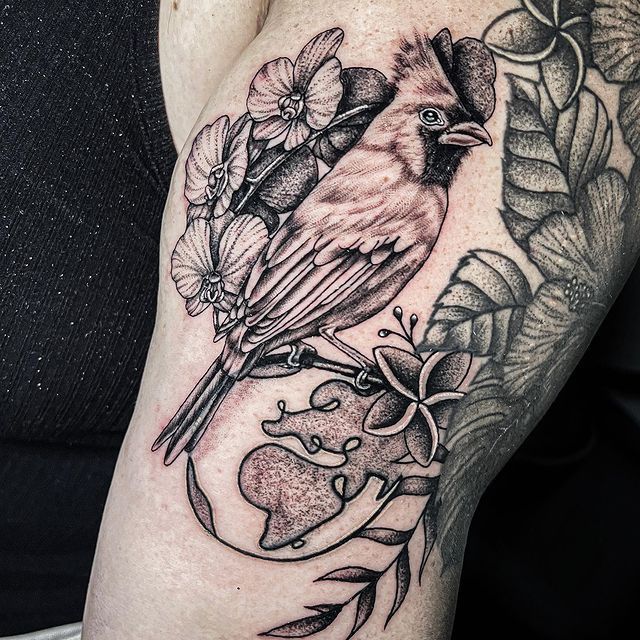 Bird and Flower Tattoo — Orlando, FL — Red Gypsy Ink