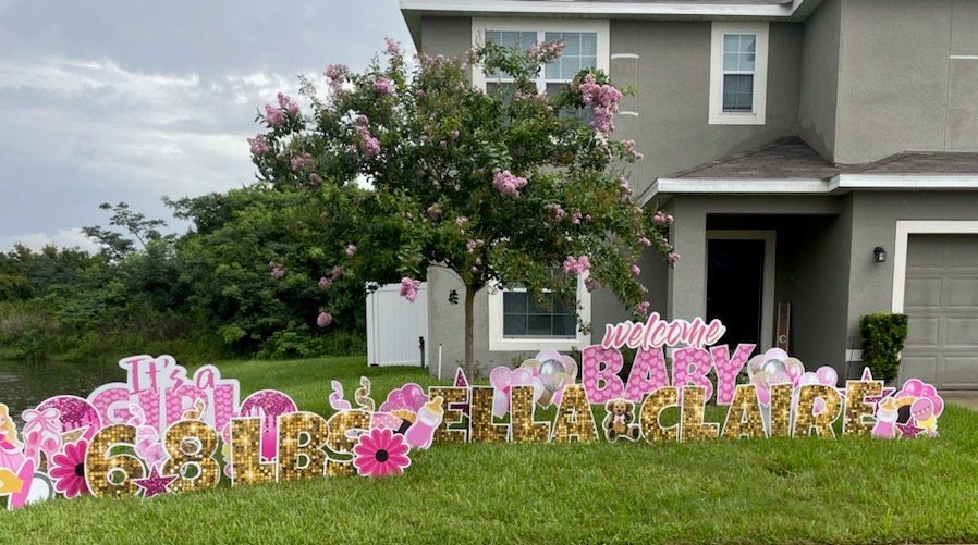 new baby announcement yard sign