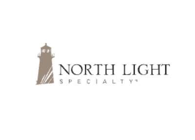 Logo of North Light Specialty featuring a lighthouse icon and company name.