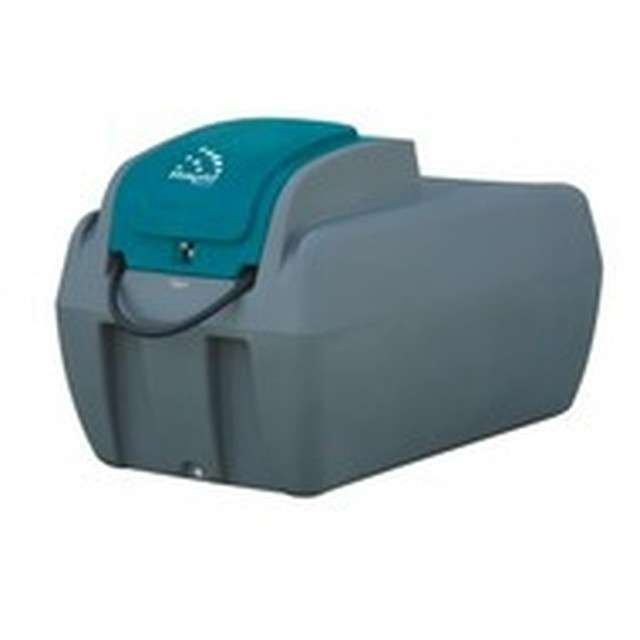 A Gray Plastic Container With a Blue Lid and Handle on a White Background — Wades Distributors In Garbutt, QLD