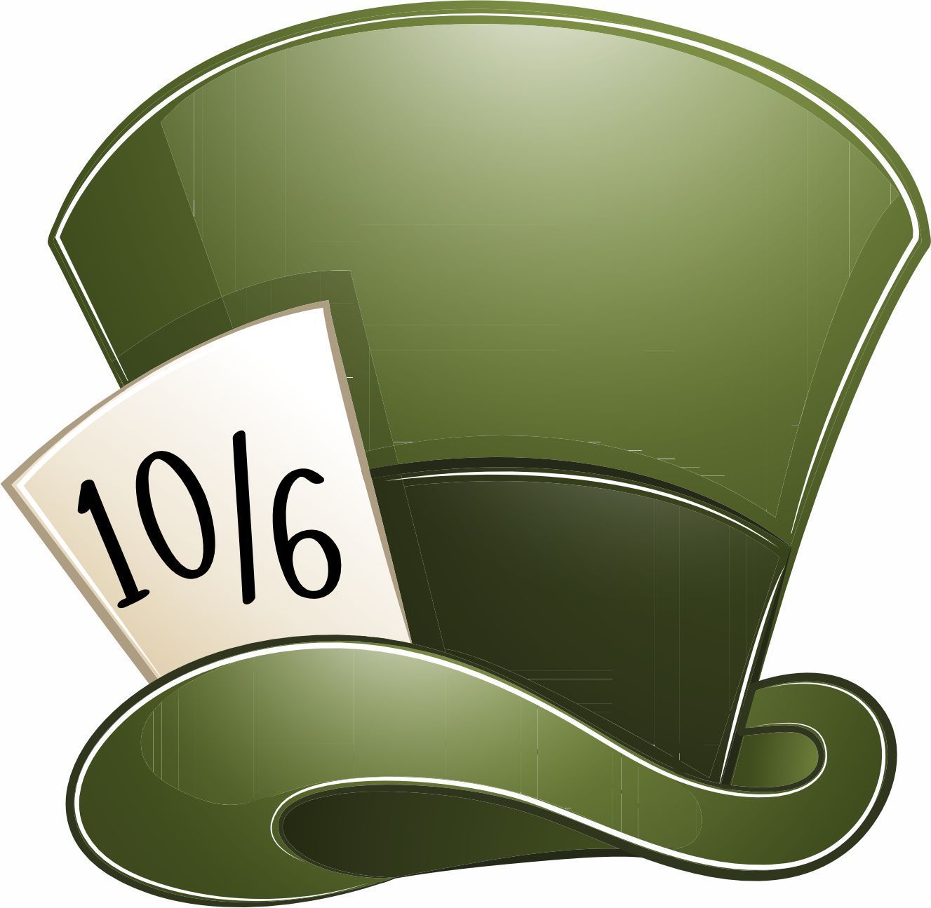 Illustration of the Mad Hatter's 10/6 top hat