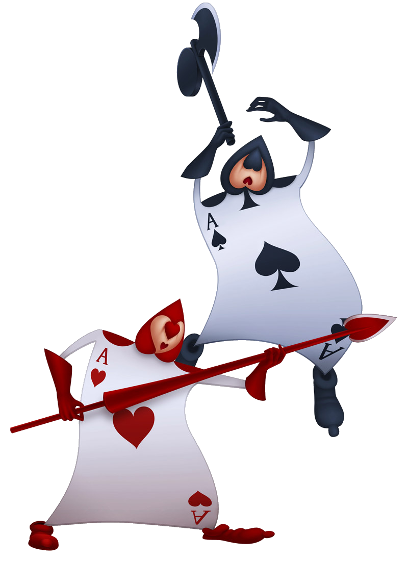 Illustration of a Alice in Wonderland Heart and Spade playing card