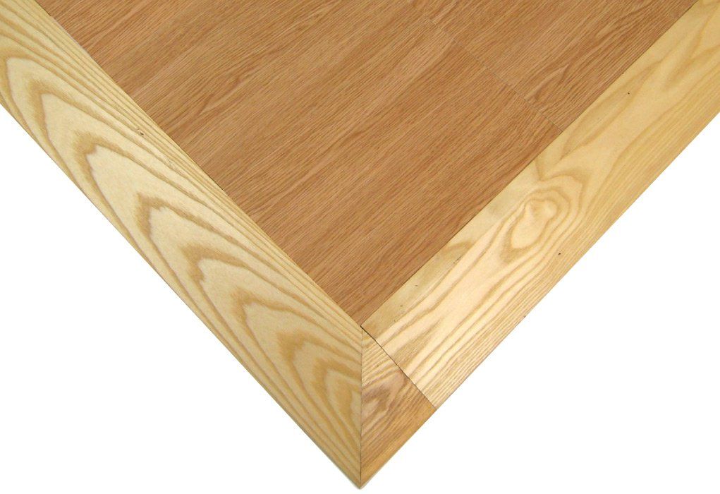 Wooden perimeter for portable flooring and exhibition floors