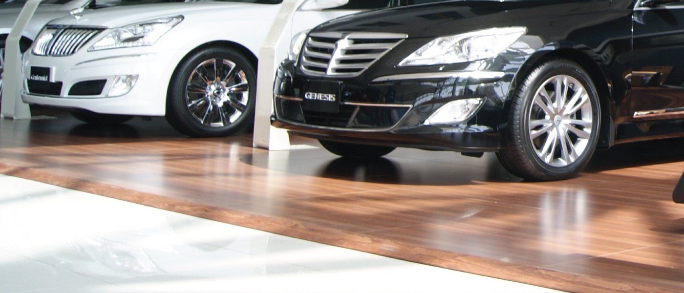 Wooden floors for a car showroom