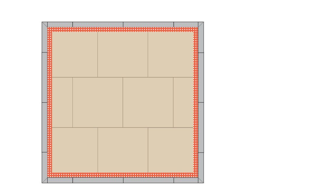 Diagram for exhibition floor layout with edging