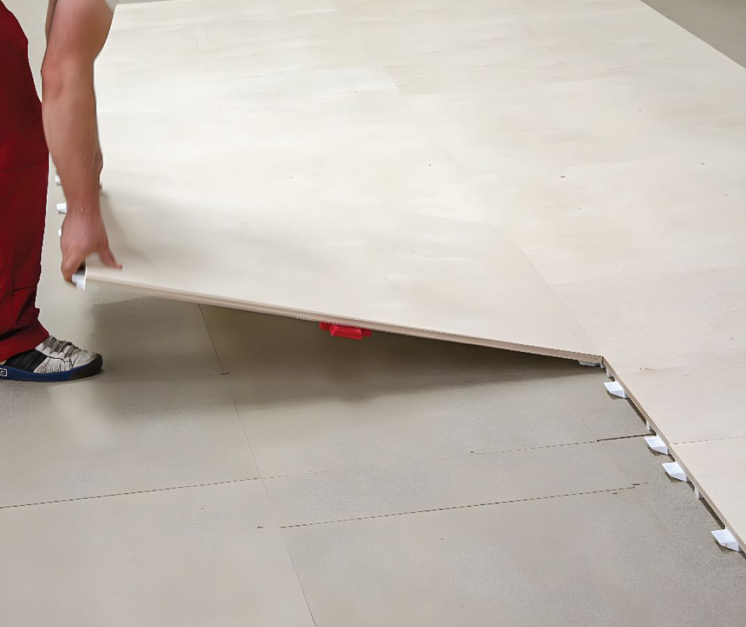 interlocking reusable floor panels for exhibitions