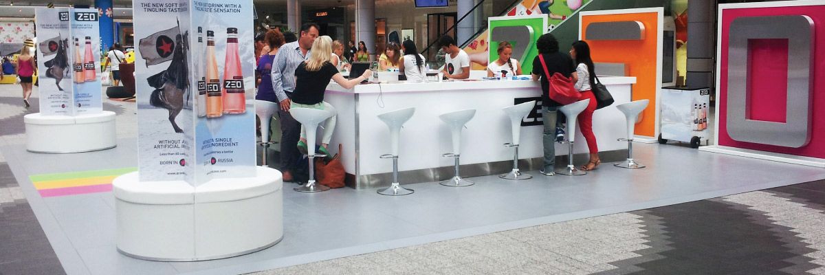 Flooring for Pop-up brand experience stands