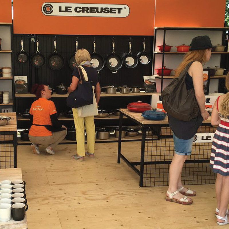 Outside stands with a flooring base