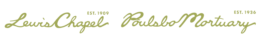 Gold script logo reading “Louis Chapus Publo Mortiary” on a white background