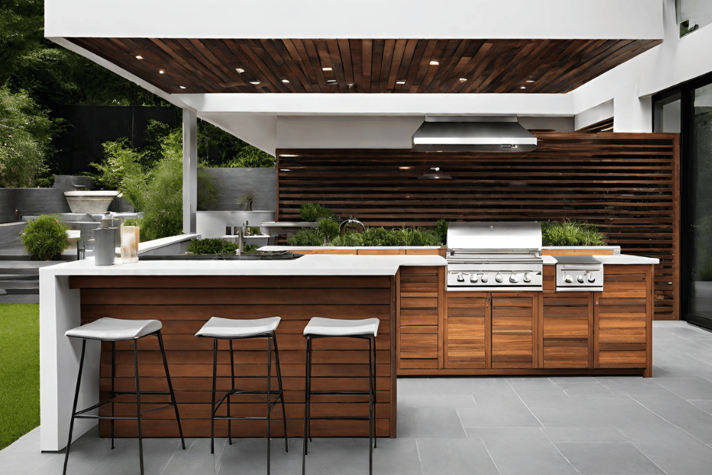 modern outdoor kitchen