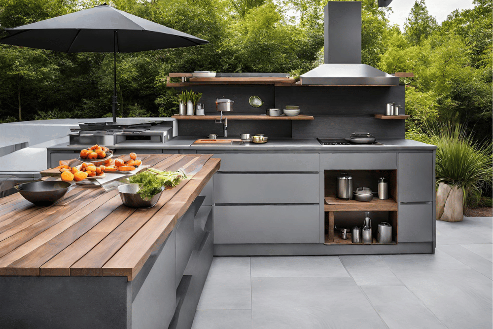 modern outdoor kitchen