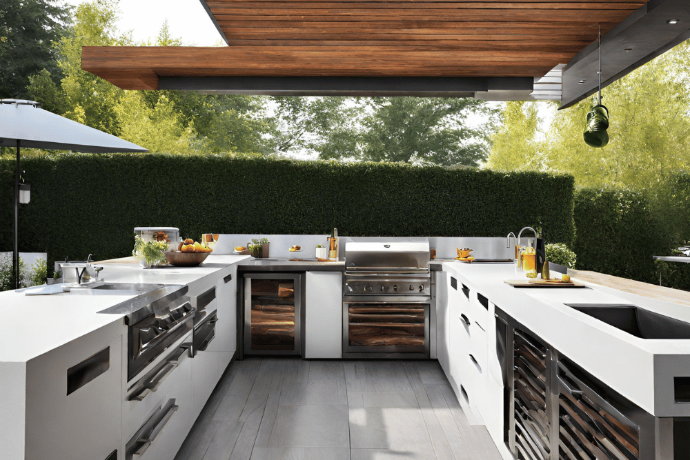 modern outdoor kitchen