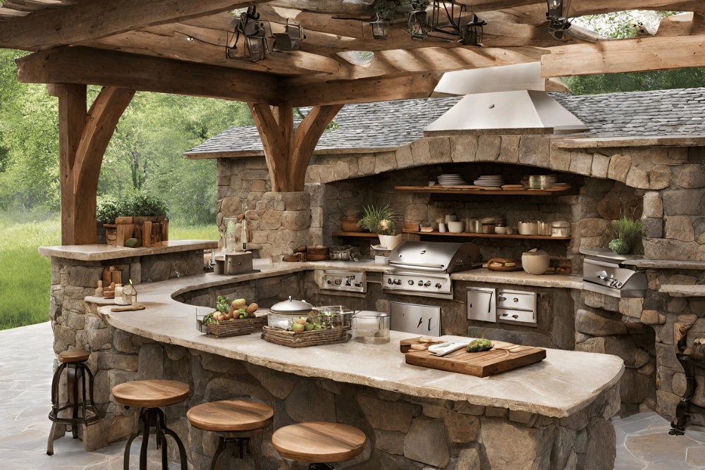 rustic outdoor kitchen