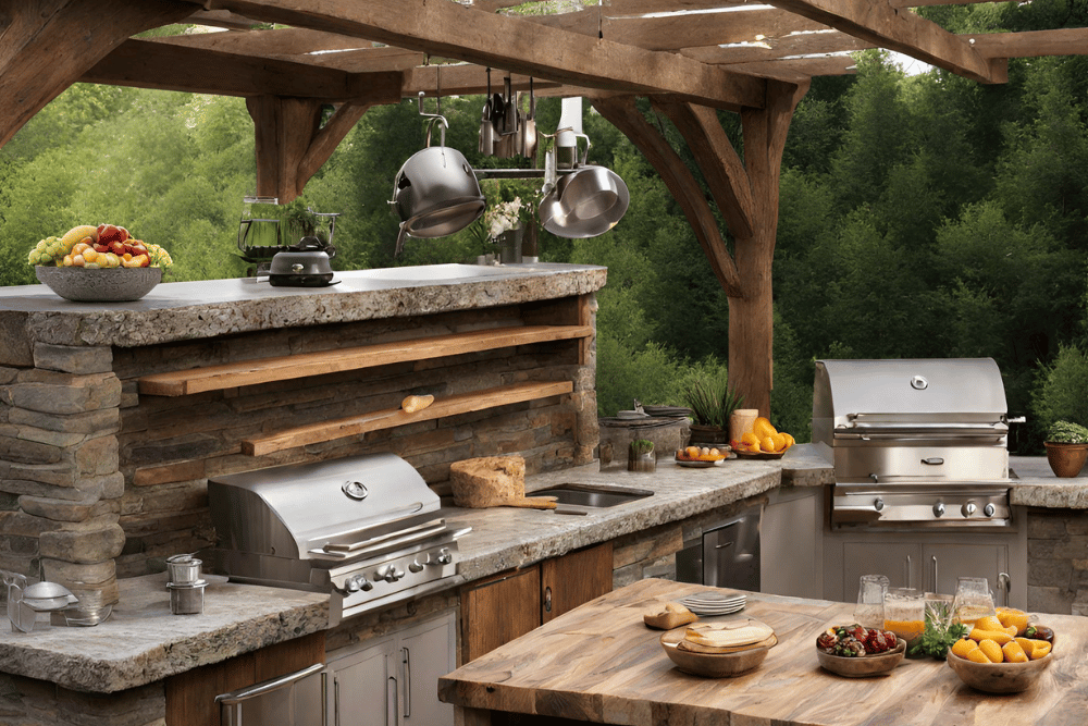 rustic outdoor kitchen