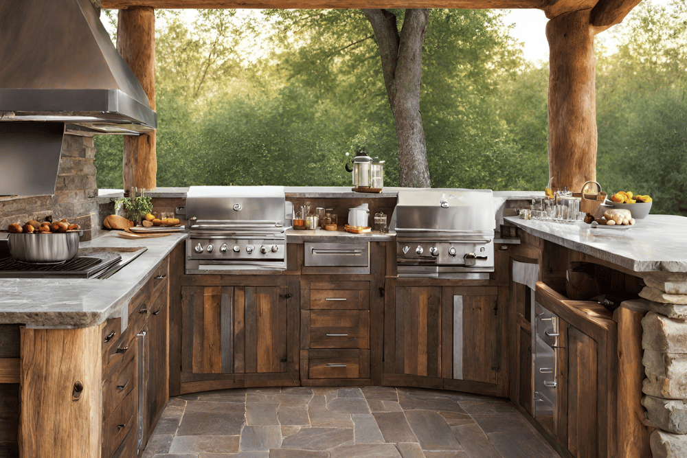 rustic outdoor kitchen