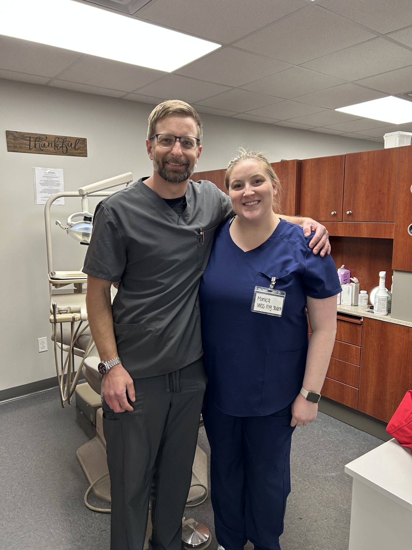 Volunteering at free dental clinic 