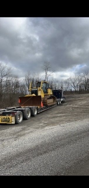 Bulldozer is Being Transported on a Trailer | Weaverville, NC | Appalachian Trucking LLC