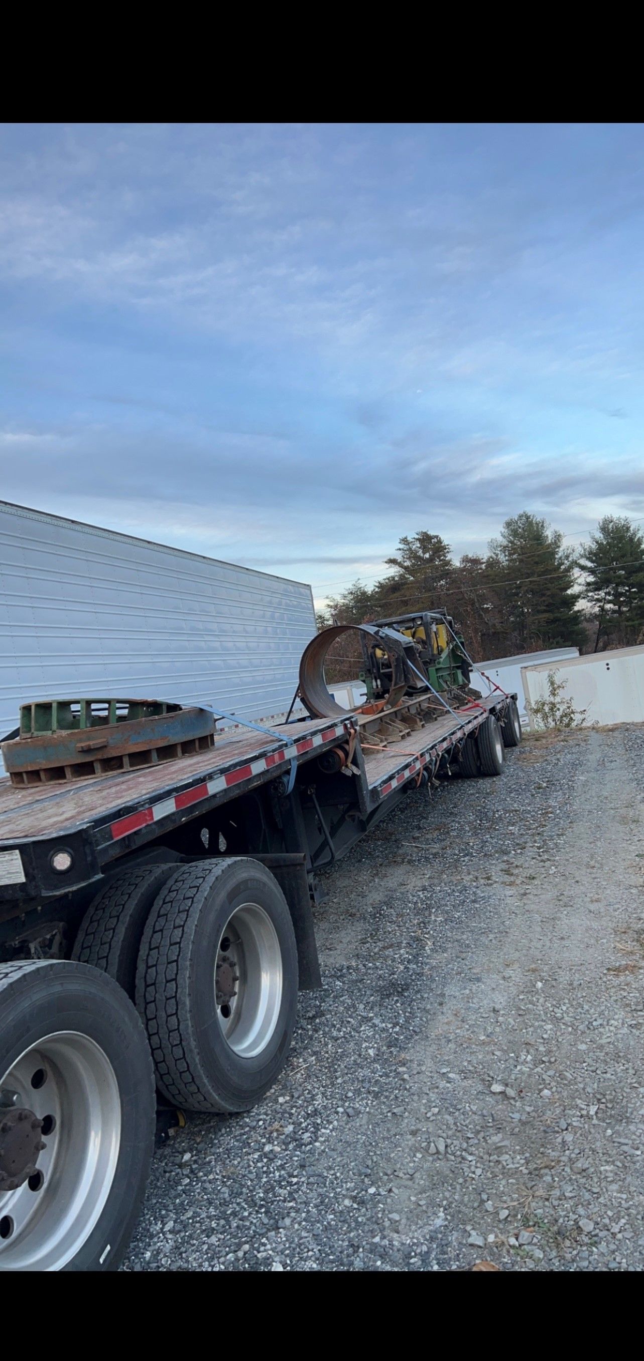 A Flatbed Trailer is Parked | Weaverville, NC | Appalachian Trucking LLC