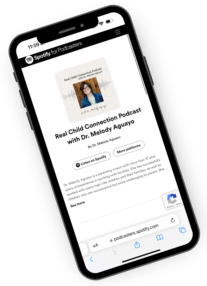 A cell phone is open to a podcast on spotify.