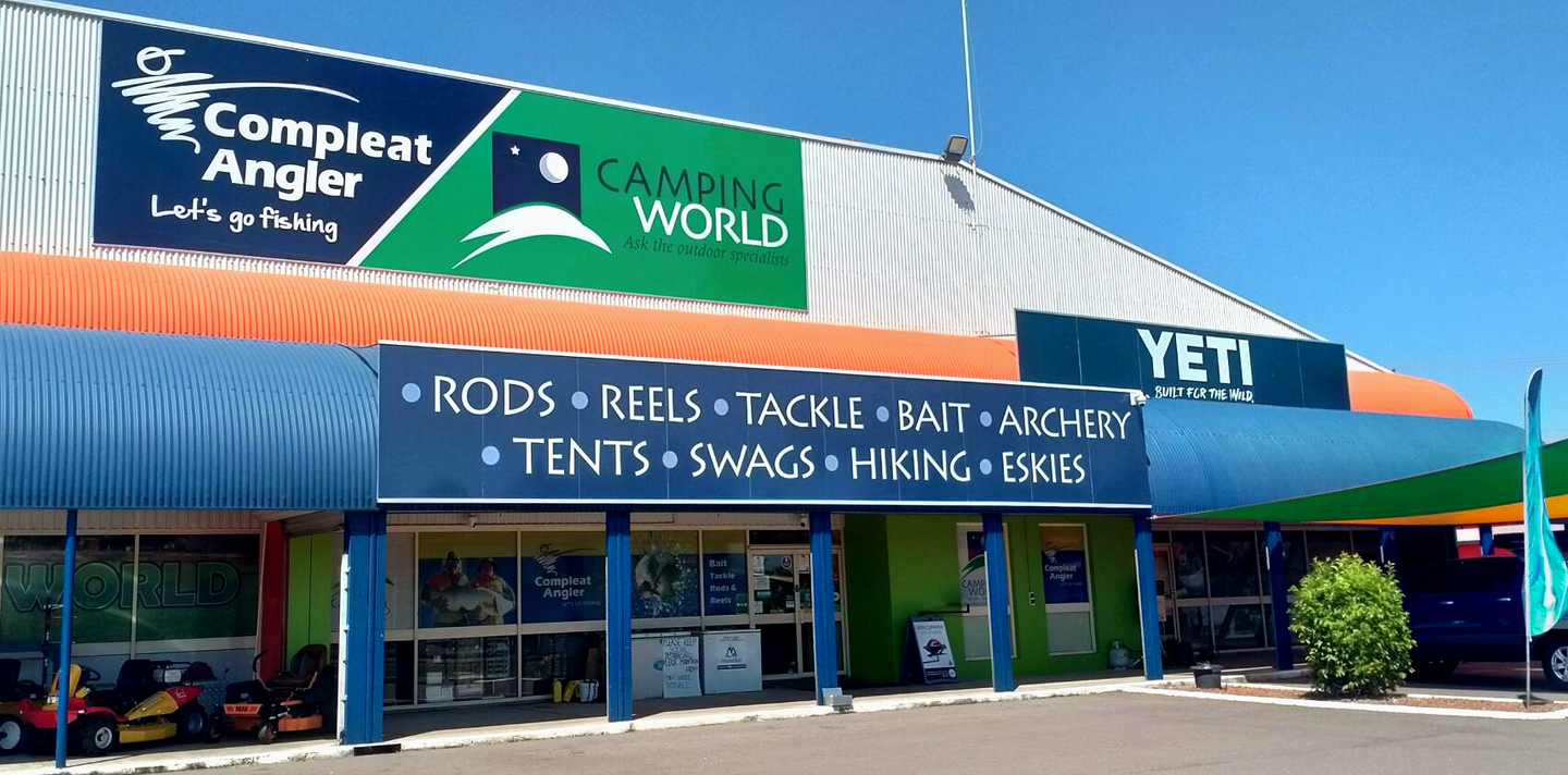 Camping World & Compleat Angler Shop Front