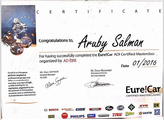 A certificate that says congratulations to aruby salman