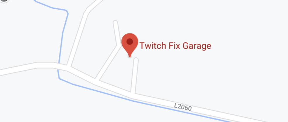 Twitch Fix Garage Pin location screenshot on google maps 