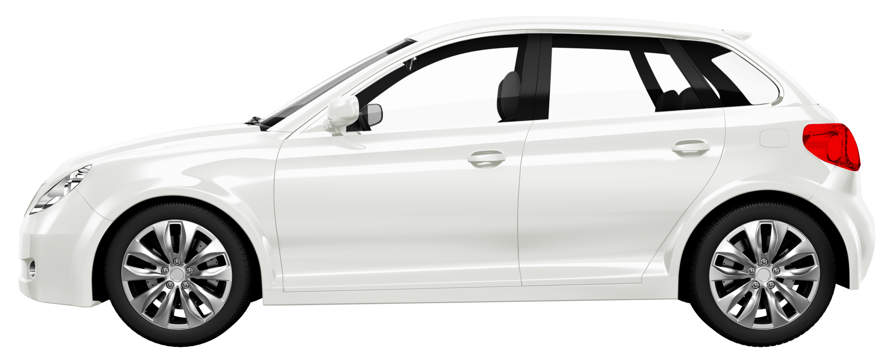 A white car hatch back