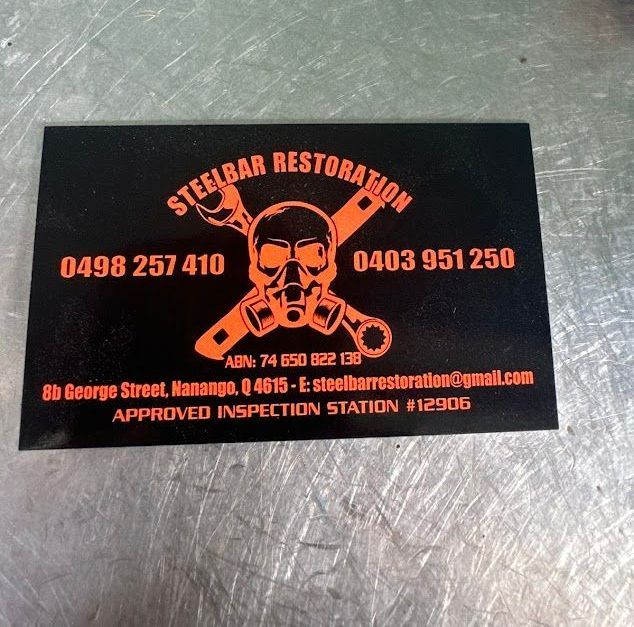 A Black And Orange Business Card For Steelbar Restoration — SteelBar Restoration In Yarraman, QLD