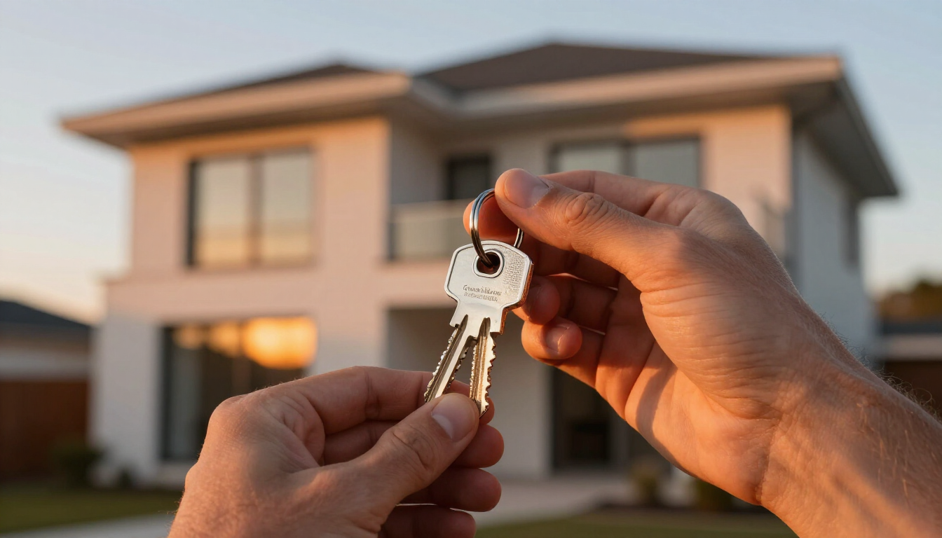 Close up of keys to a new home