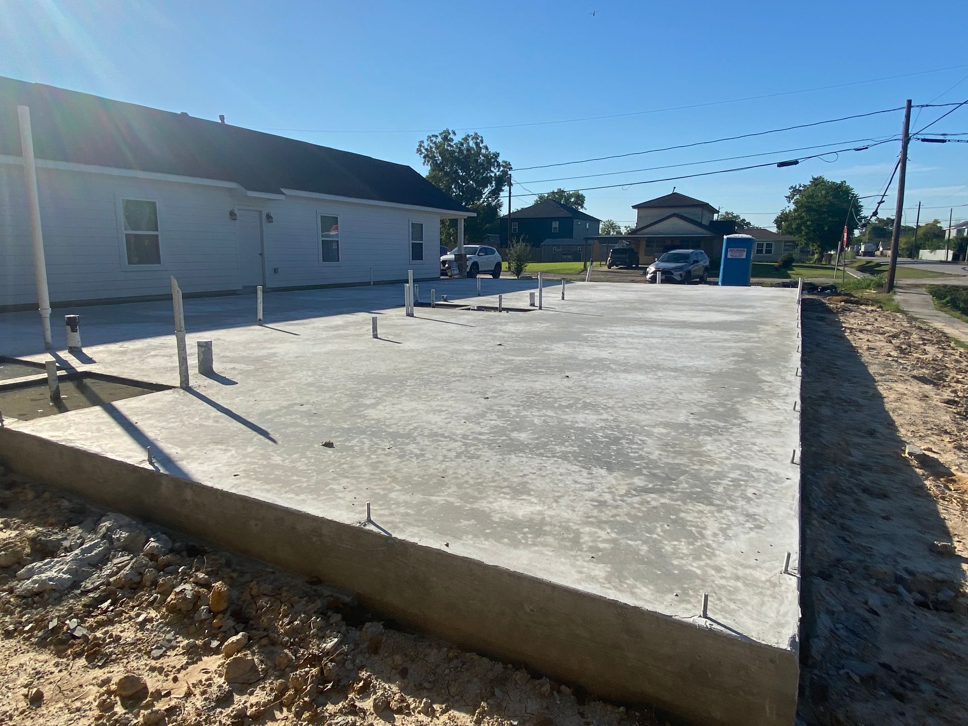 A large building with a handicapped parking spot in front of it