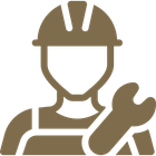 An orange ribbon with a thumbs up in the center