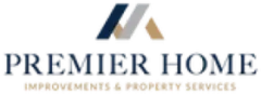 Premier Home logo: abstract roof icon with navy, gray, and gold elements above text.