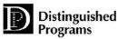 A black and white logo for distinguished programs