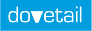 The dovetail logo is blue and white on a blue background.