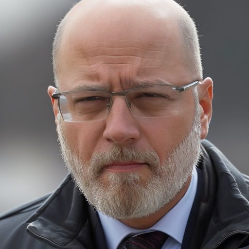 A bald man with a beard wearing glasses and a black jacket