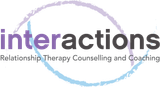 The logo for interactions relationship therapy counseling and coaching.