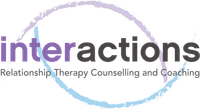 The logo for interactions relationship therapy counseling and coaching.