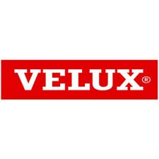 The velux logo is red and white on a white background.