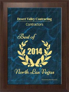 Plaque for Desert Valley Contracting. Plaque for Desert Valley Contracting.